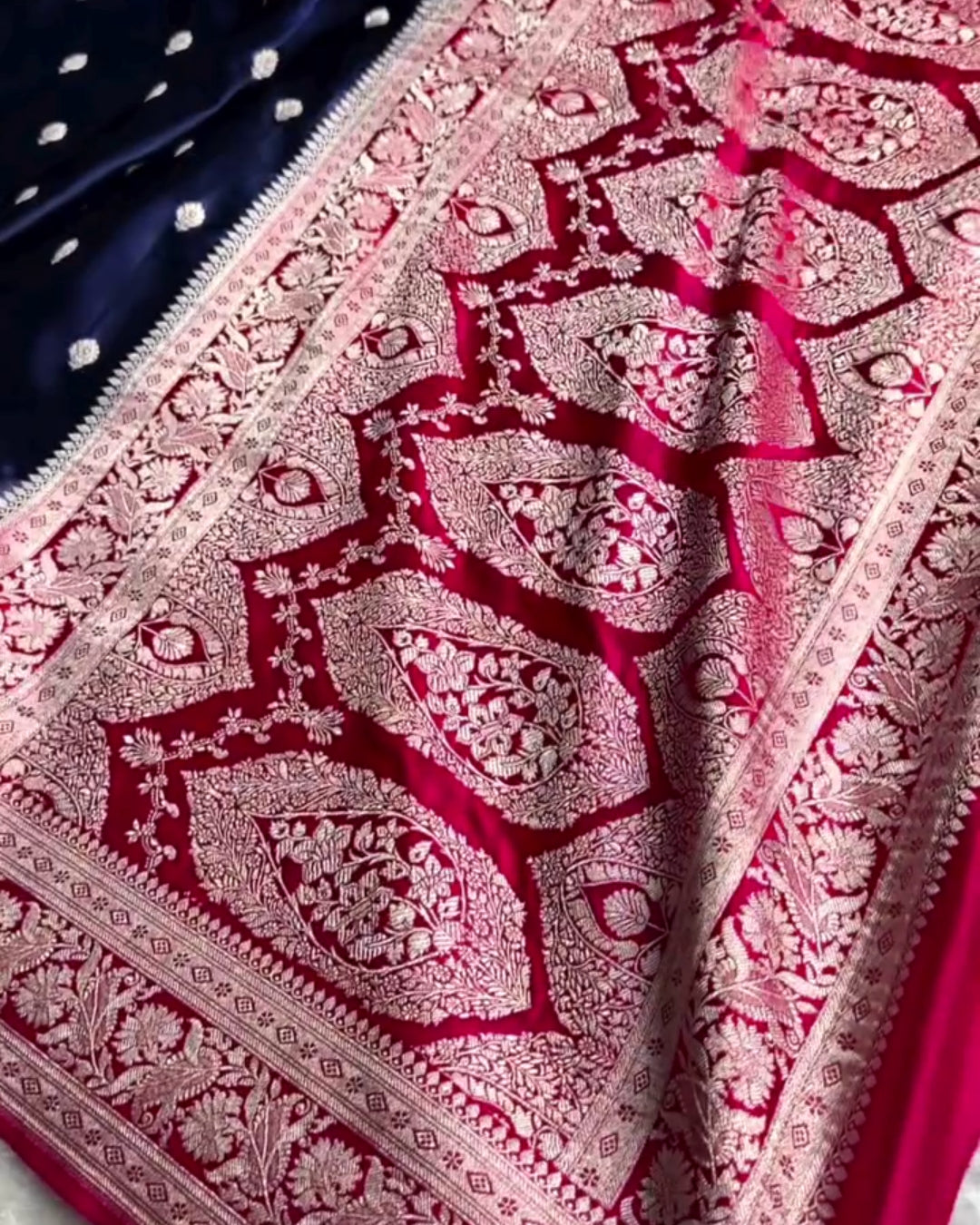 Tanvi - Blue Silver Zari Banarasi Saree