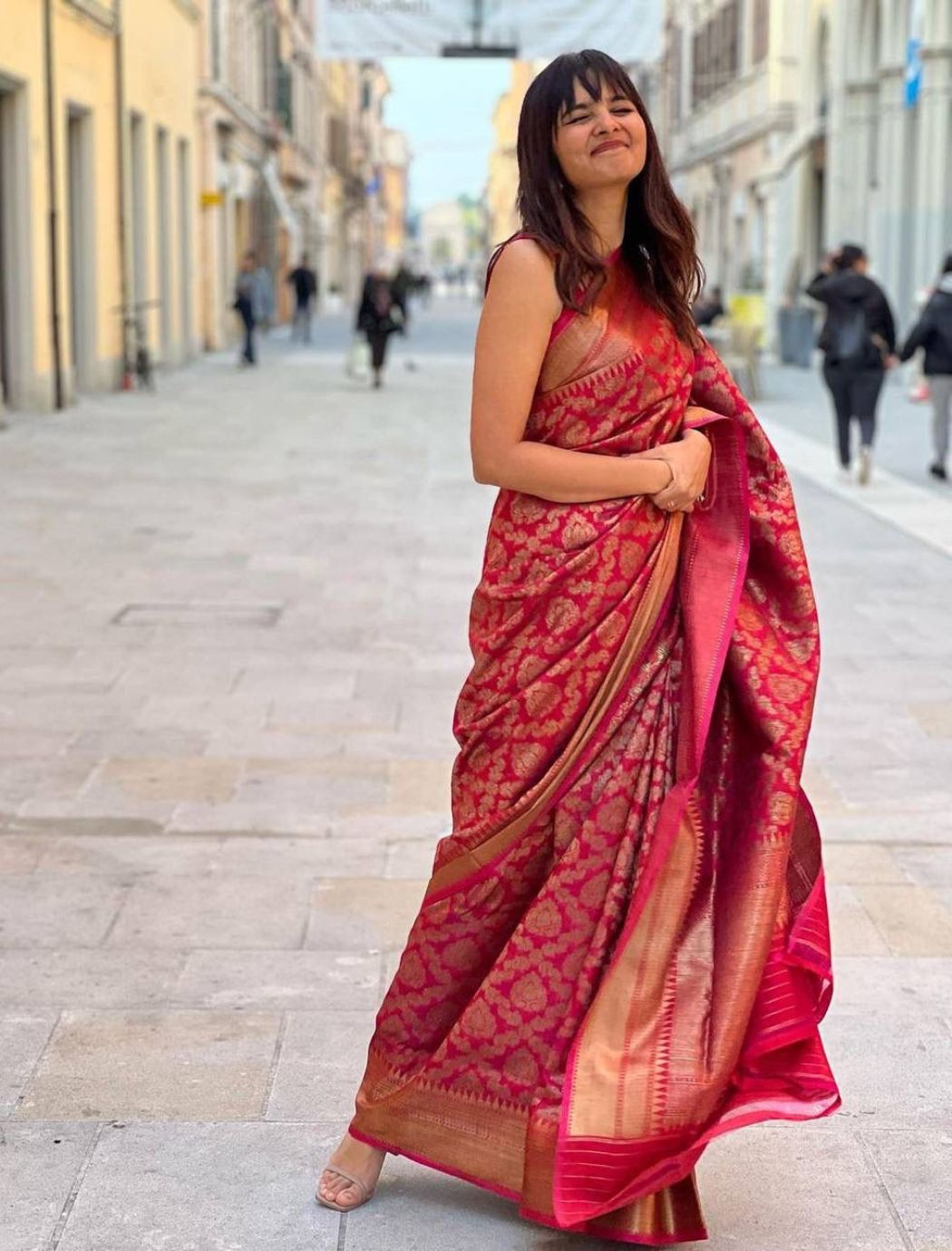 Binita Red Traditional Banarasi Silk Saree