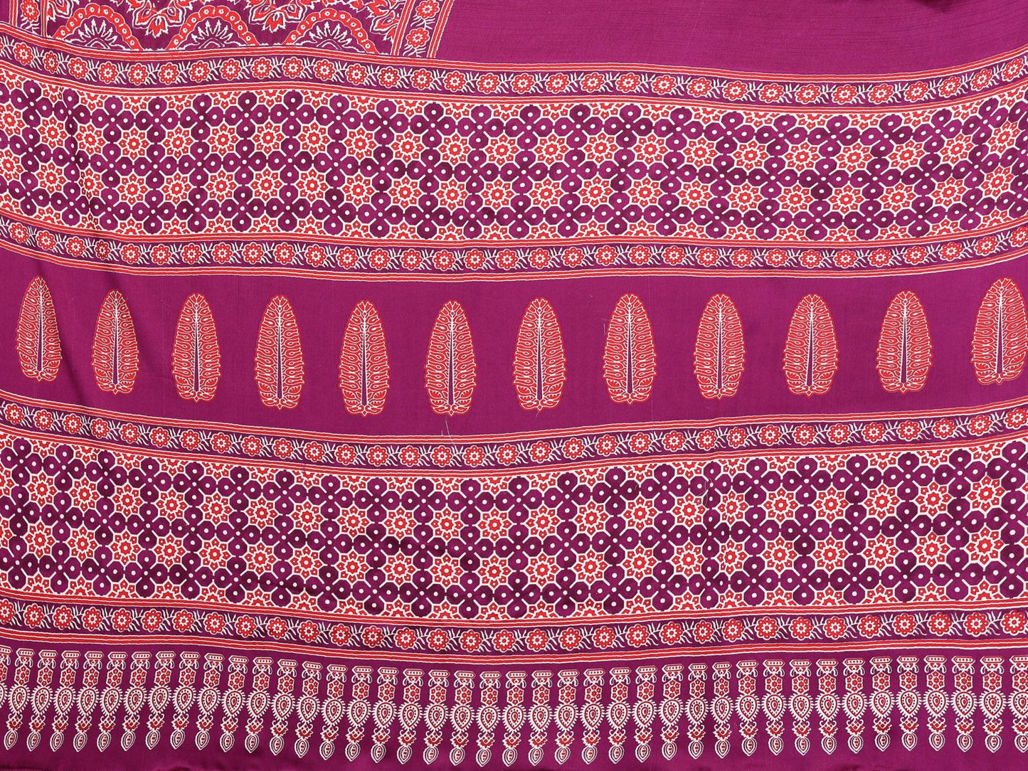 Wine Bandhani Printed Silk Saree with Patola Pallu