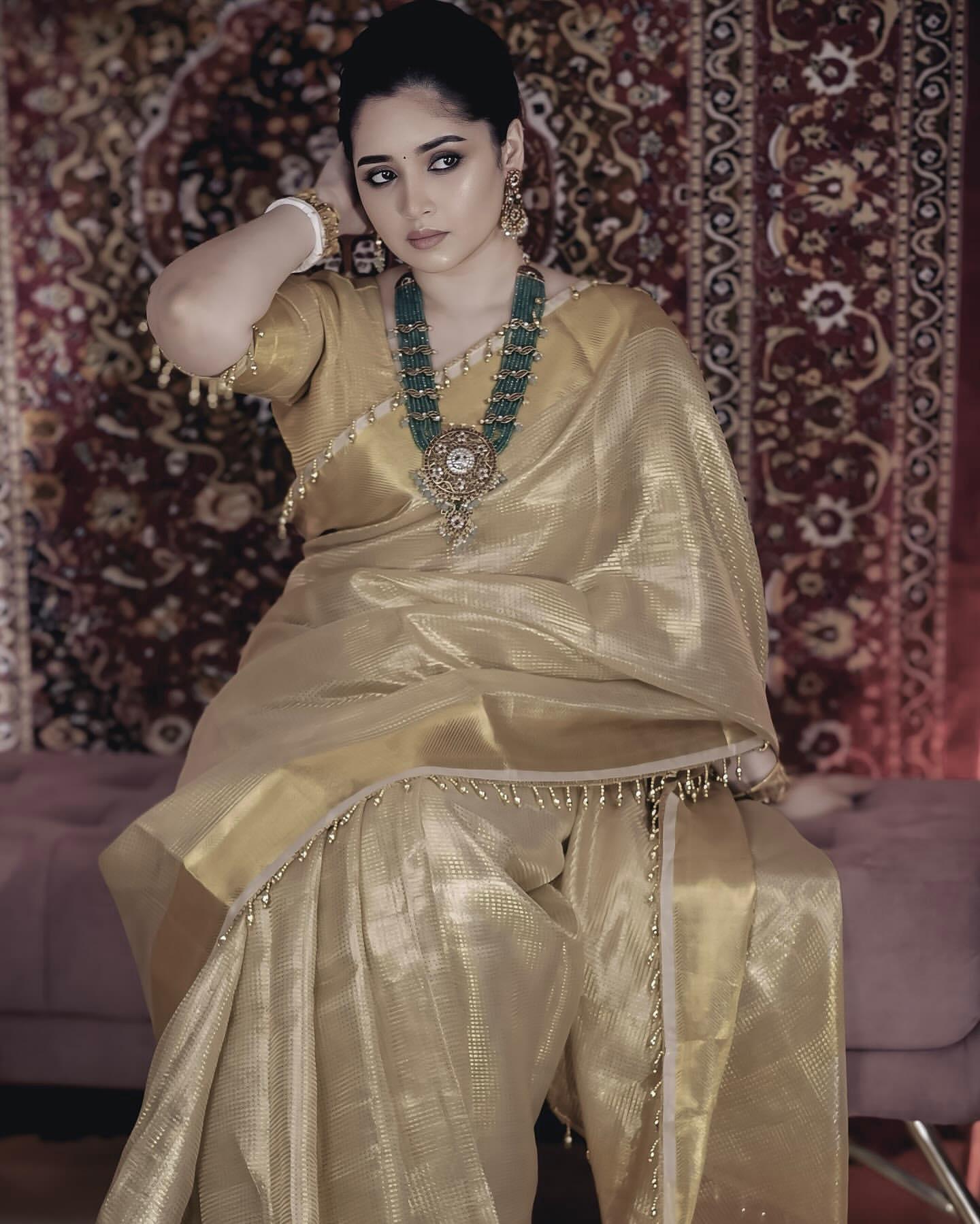 Pure Gold Tissue Silk Saree with Subtle Zari Finish