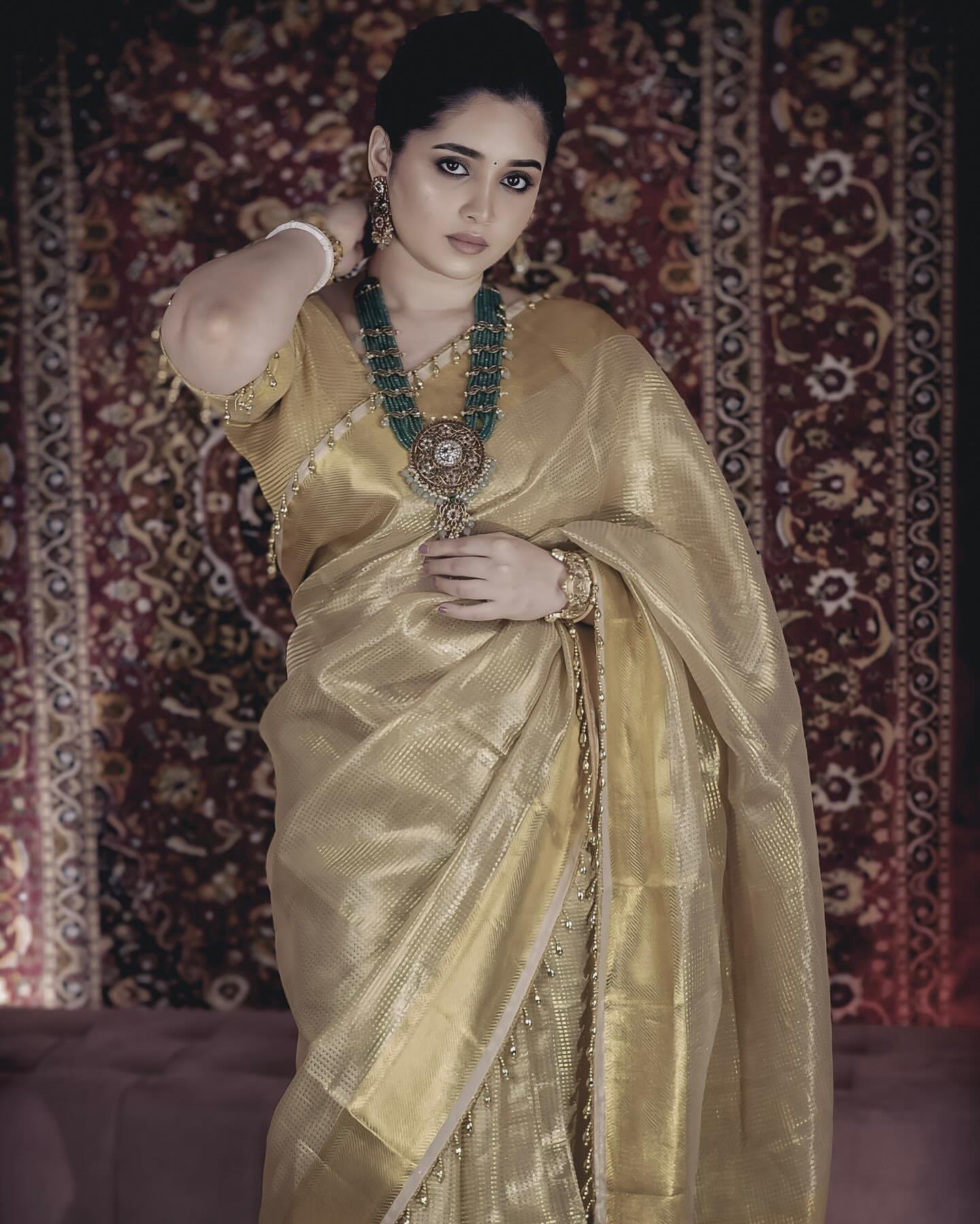 Pure Gold Tissue Silk Saree with Subtle Zari Finish