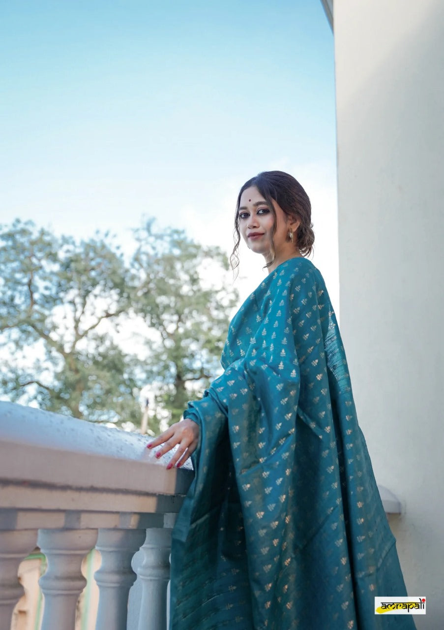 Rose Rama Handloom Tissue Silk Saree