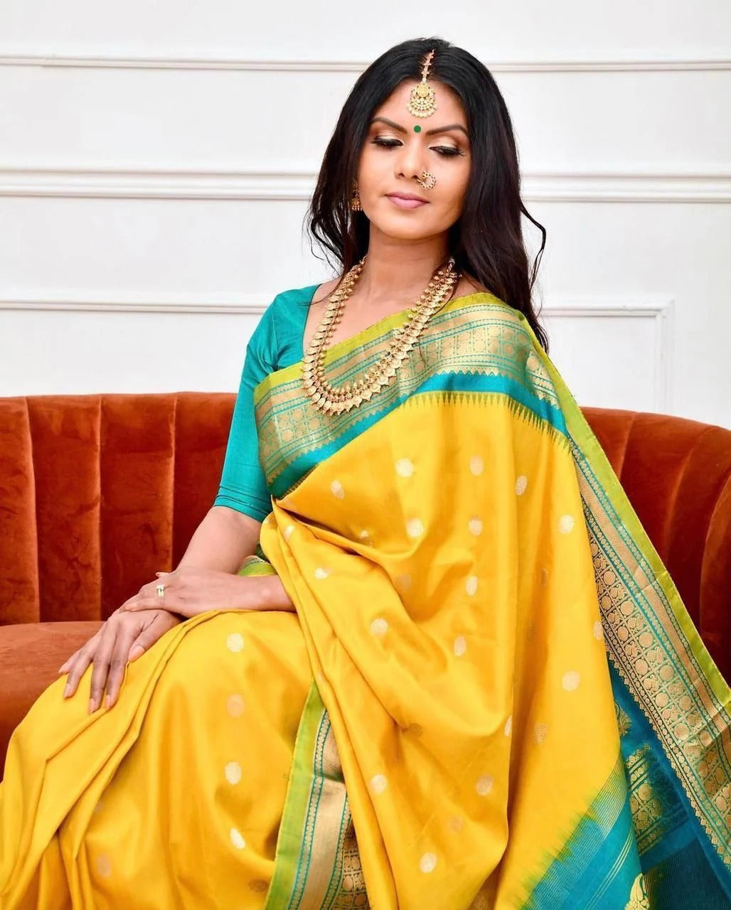 Rajkumari - Yellow Soft Banarasi Silk Saree with Jacquard Weaving