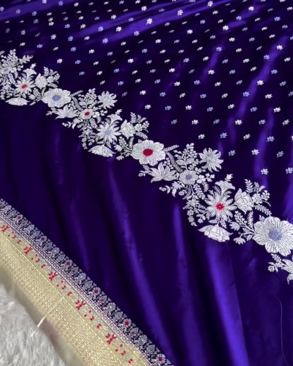 Eshita - Purple Heritage Woven Silk Saree