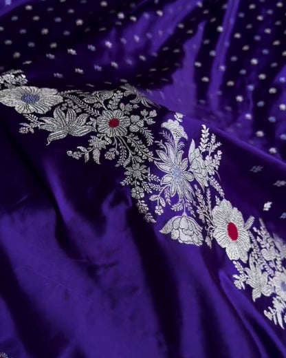 Eshita - Purple Heritage Woven Silk Saree