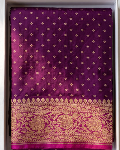Eira - Royal Purple Banarasi Silk Wedding Saree