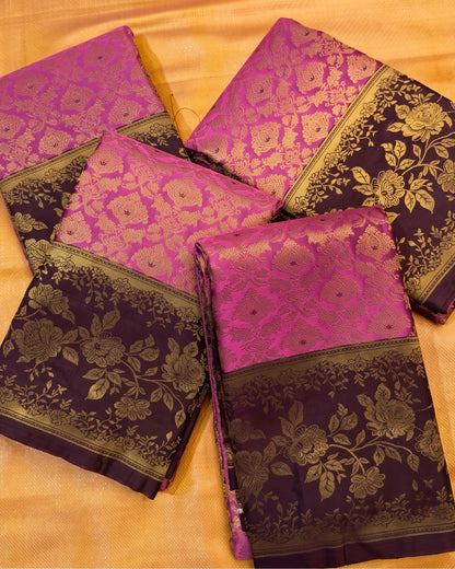Hetal - Traditional Orchid Rani Pink Silk Saree