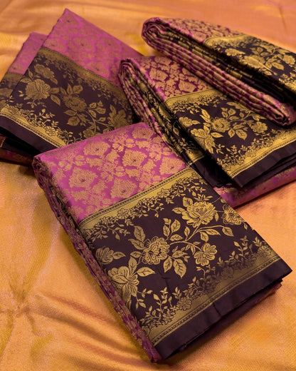 Hetal - Traditional Orchid Rani Pink Silk Saree