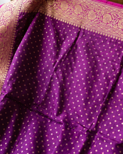 Eira - Royal Purple Banarasi Silk Wedding Saree