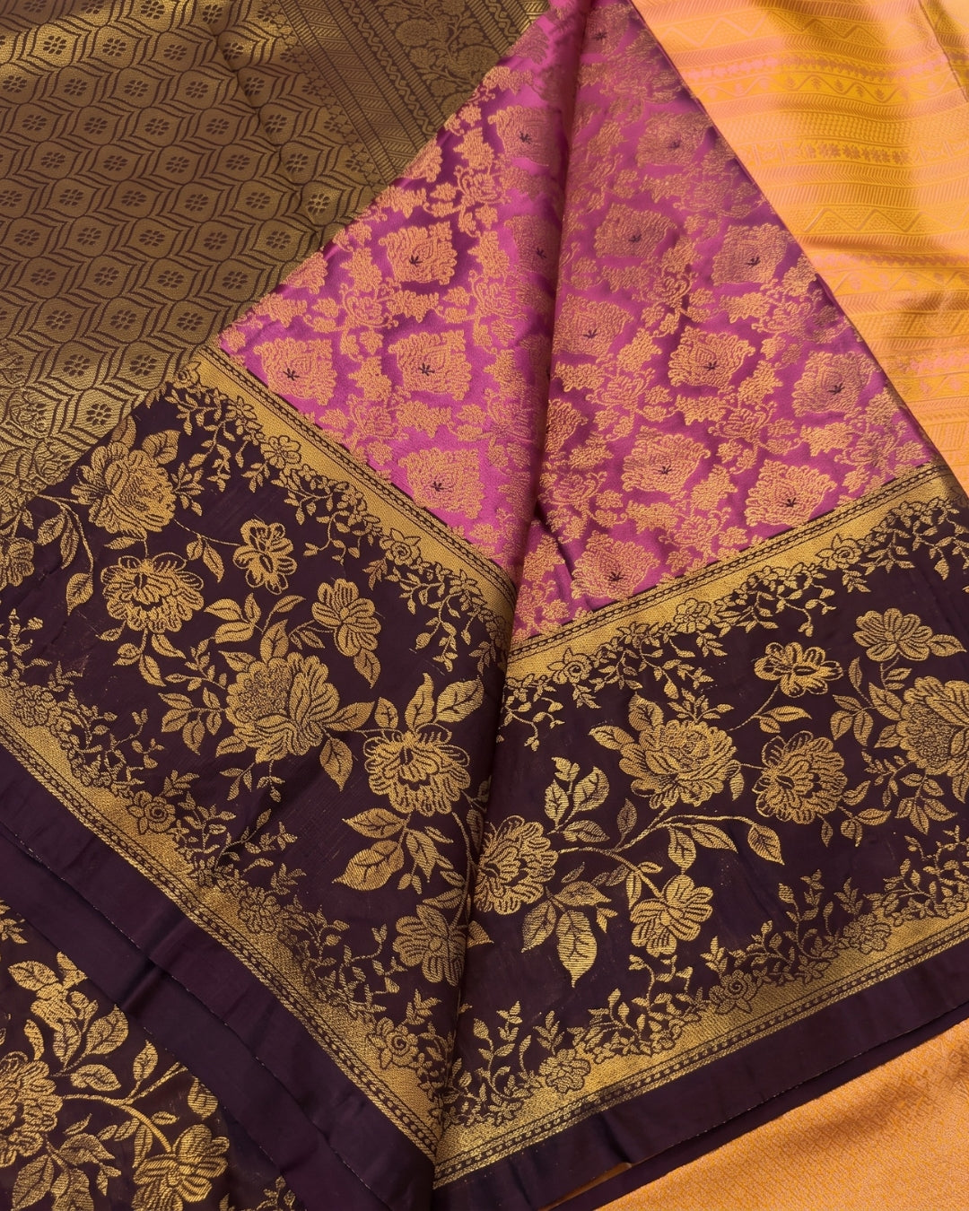 Hetal - Traditional Orchid Rani Pink Silk Saree