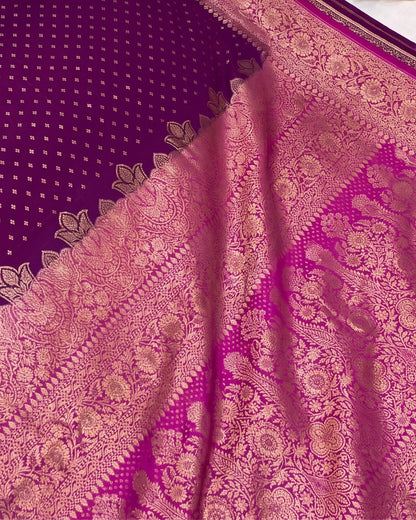 Eira - Royal Purple Banarasi Silk Wedding Saree