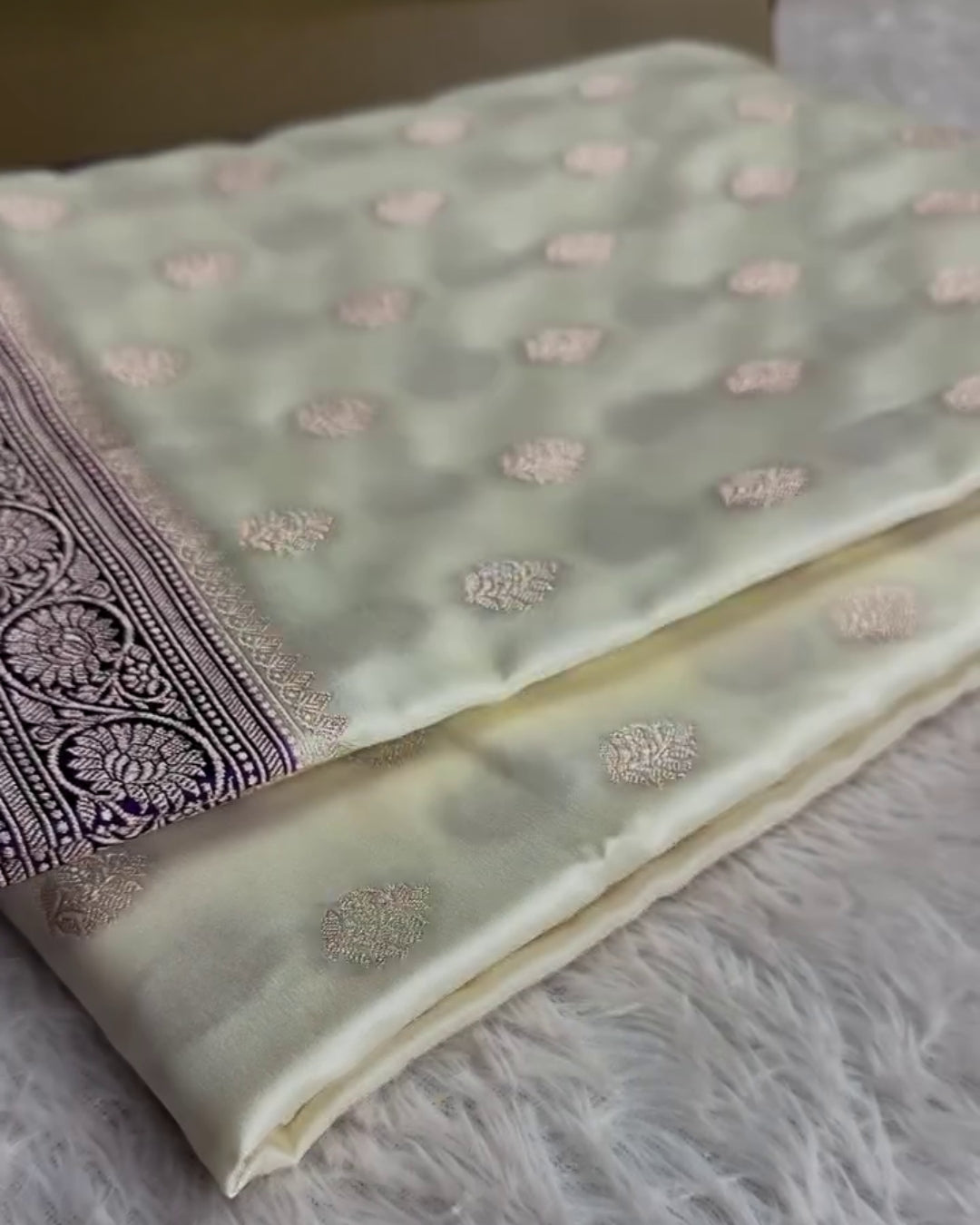 Avani - Elegant White Purple saree