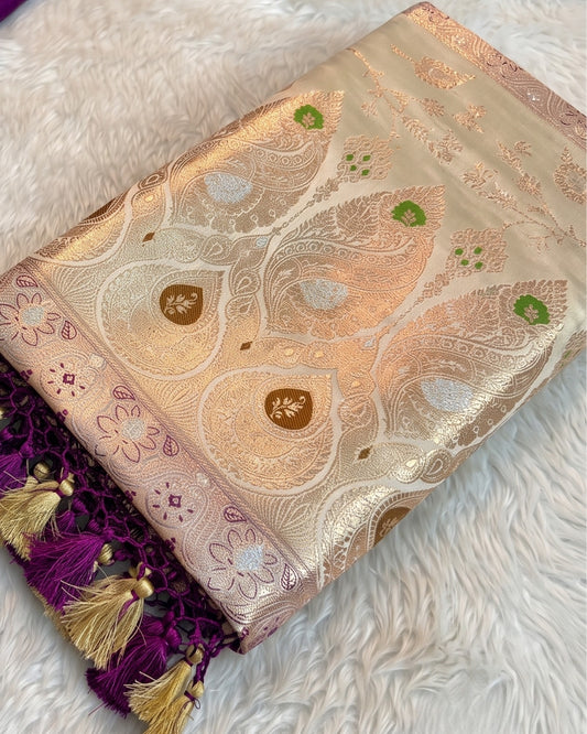 Erisha - Heritage Paisley Banarasi Silk Blend Saree