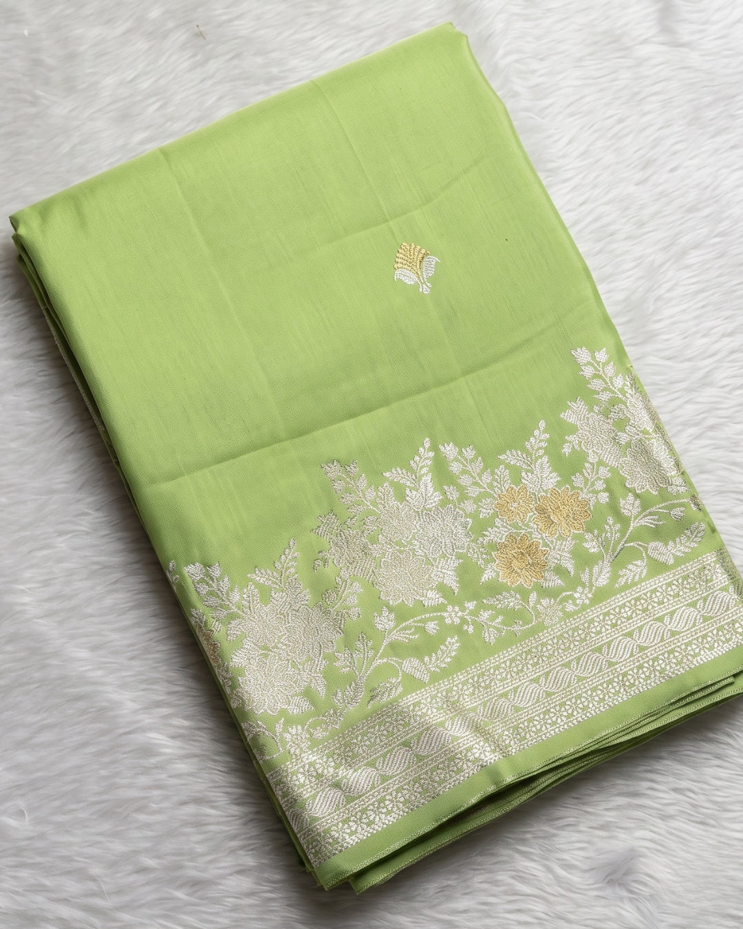 Gargi - Pastel Pistachio Green Kanjivaram Silk Saree