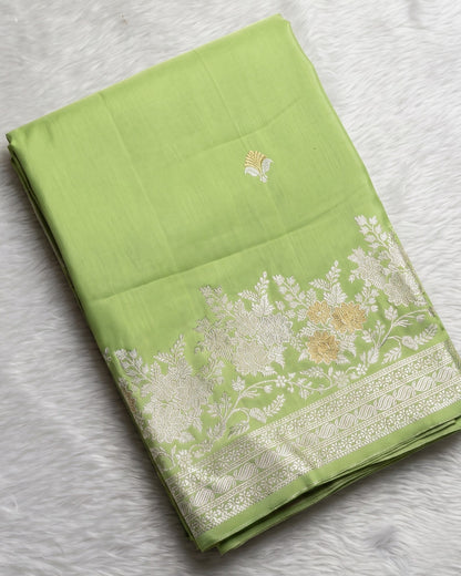 Gargi - Pastel Pistachio Green Kanjivaram Silk Saree