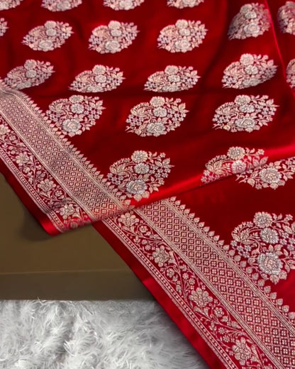 Meher - Royal Red Woven Banarasi Saree