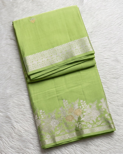 Gargi - Pastel Pistachio Green Kanjivaram Silk Saree
