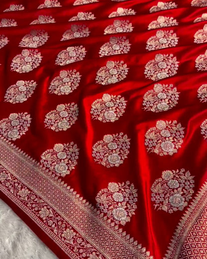 Meher - Royal Red Woven Banarasi Saree