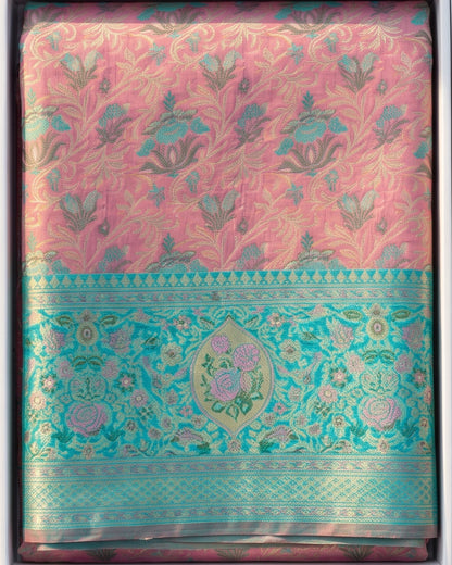 Eva - Blush Pink Banarasi Silk Blend Saree