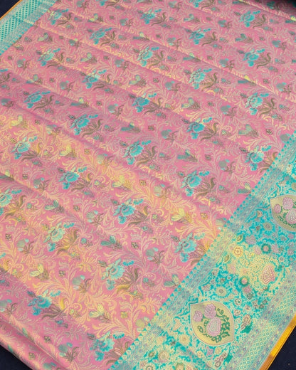 Eva - Blush Pink Banarasi Silk Blend Saree