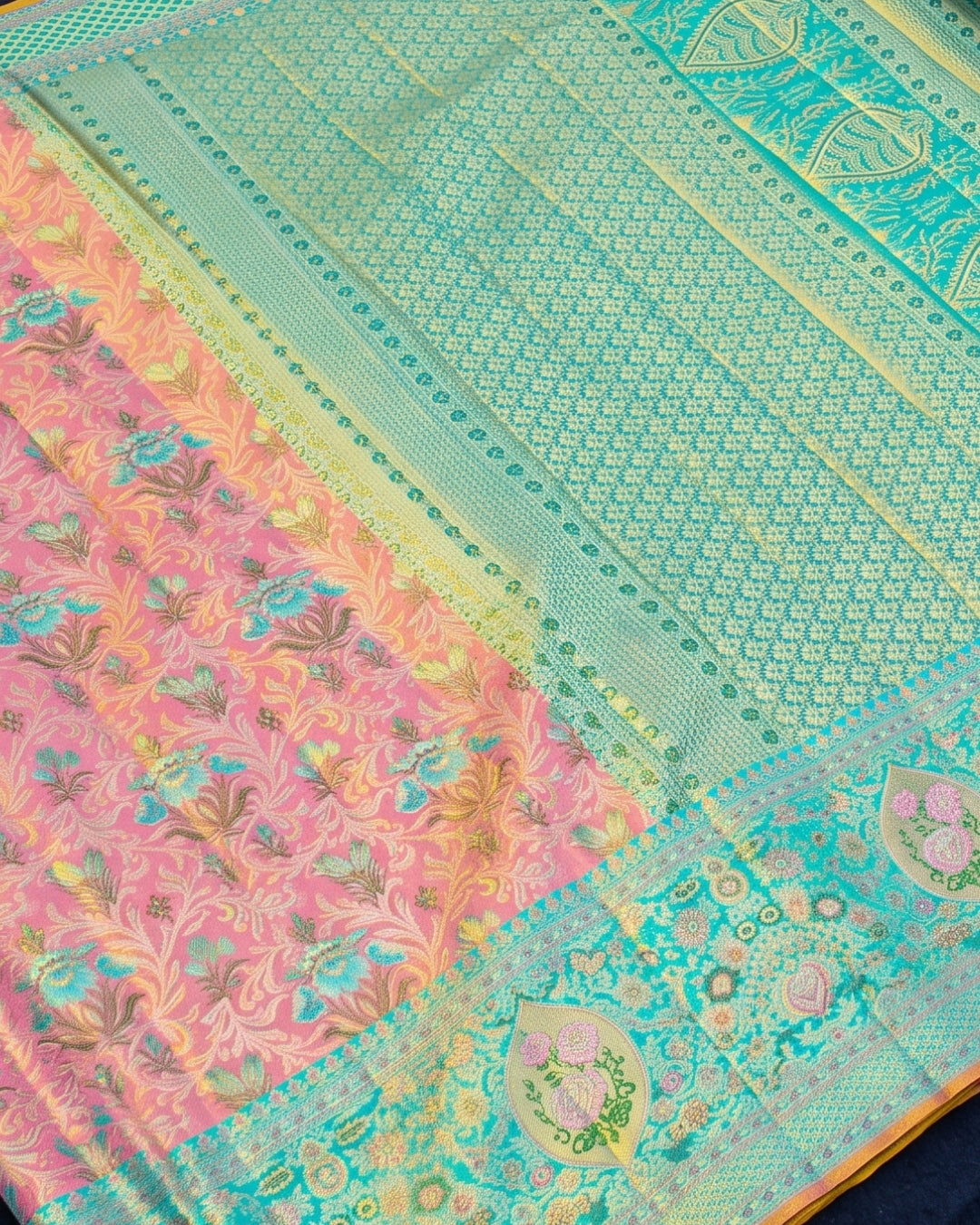 Eva - Blush Pink Banarasi Silk Blend Saree