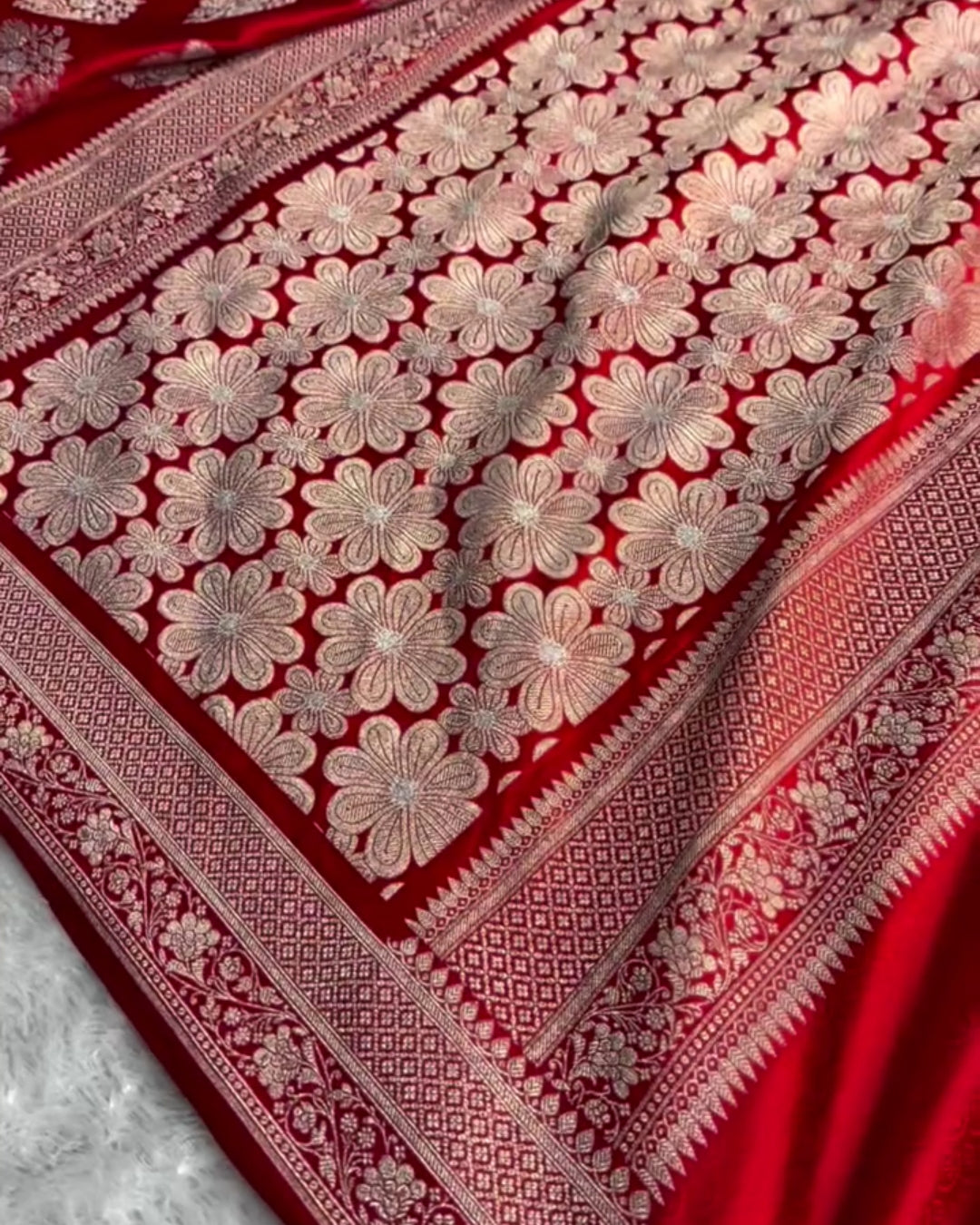 Meher - Royal Red Woven Banarasi Saree
