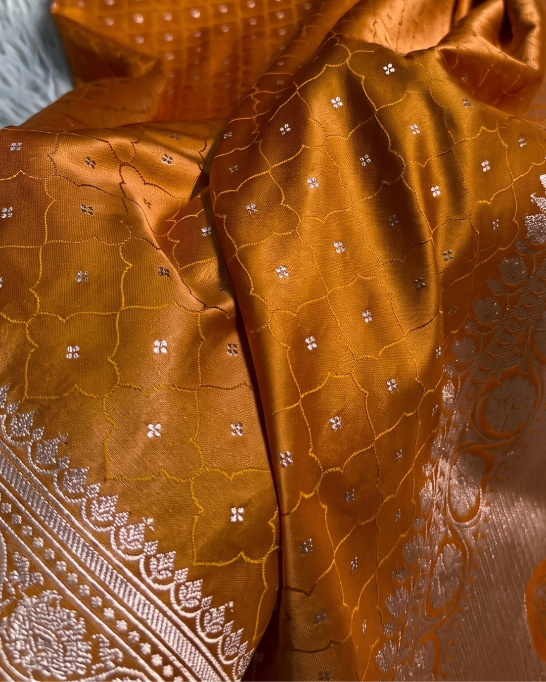 Eshita - Royal Mustard Silver Zari Banarasi Silk Saree