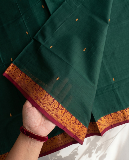 Shree - Emerald Heritage Green Temple Border Saree