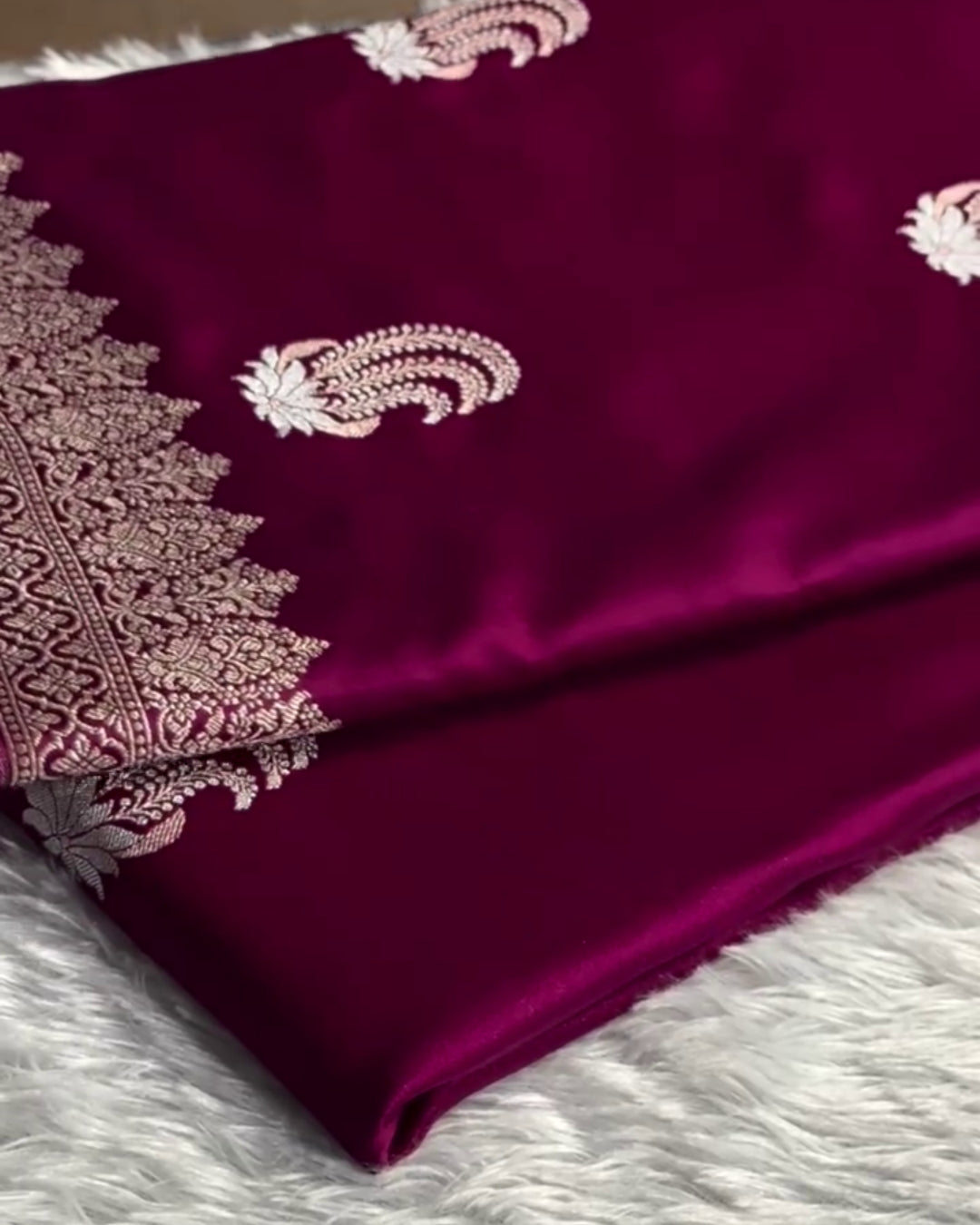 Anushka - Magenta Silk Blend Saree with Zari Border