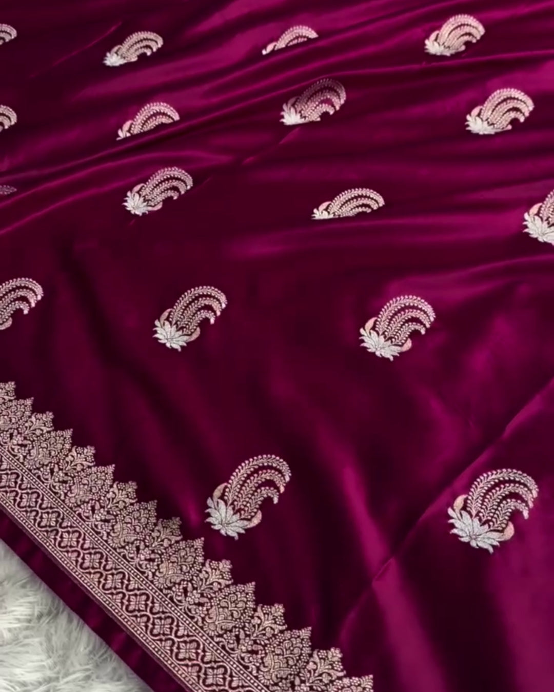 Anushka - Magenta Silk Blend Saree with Zari Border
