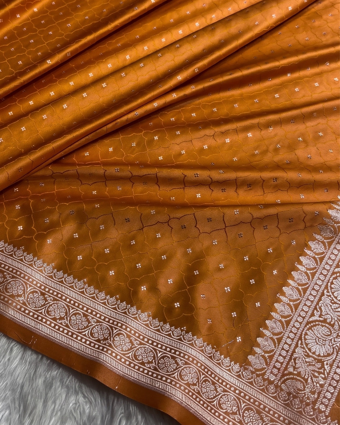 Eshita - Royal Mustard Silver Zari Banarasi Silk Saree