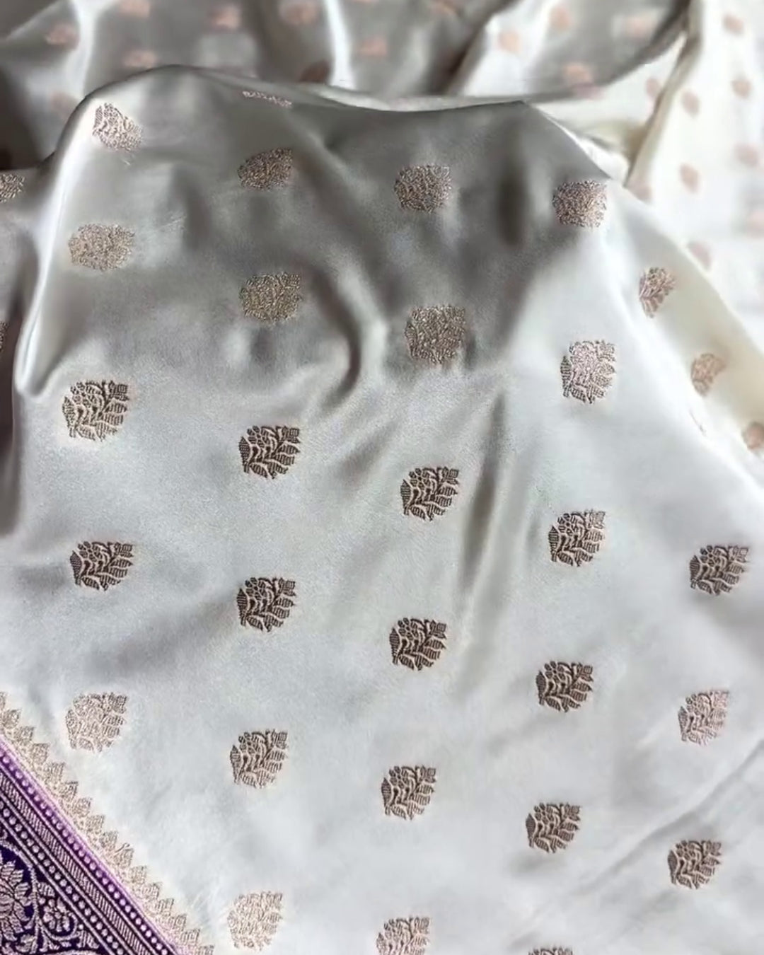 Avani - Elegant White Purple saree