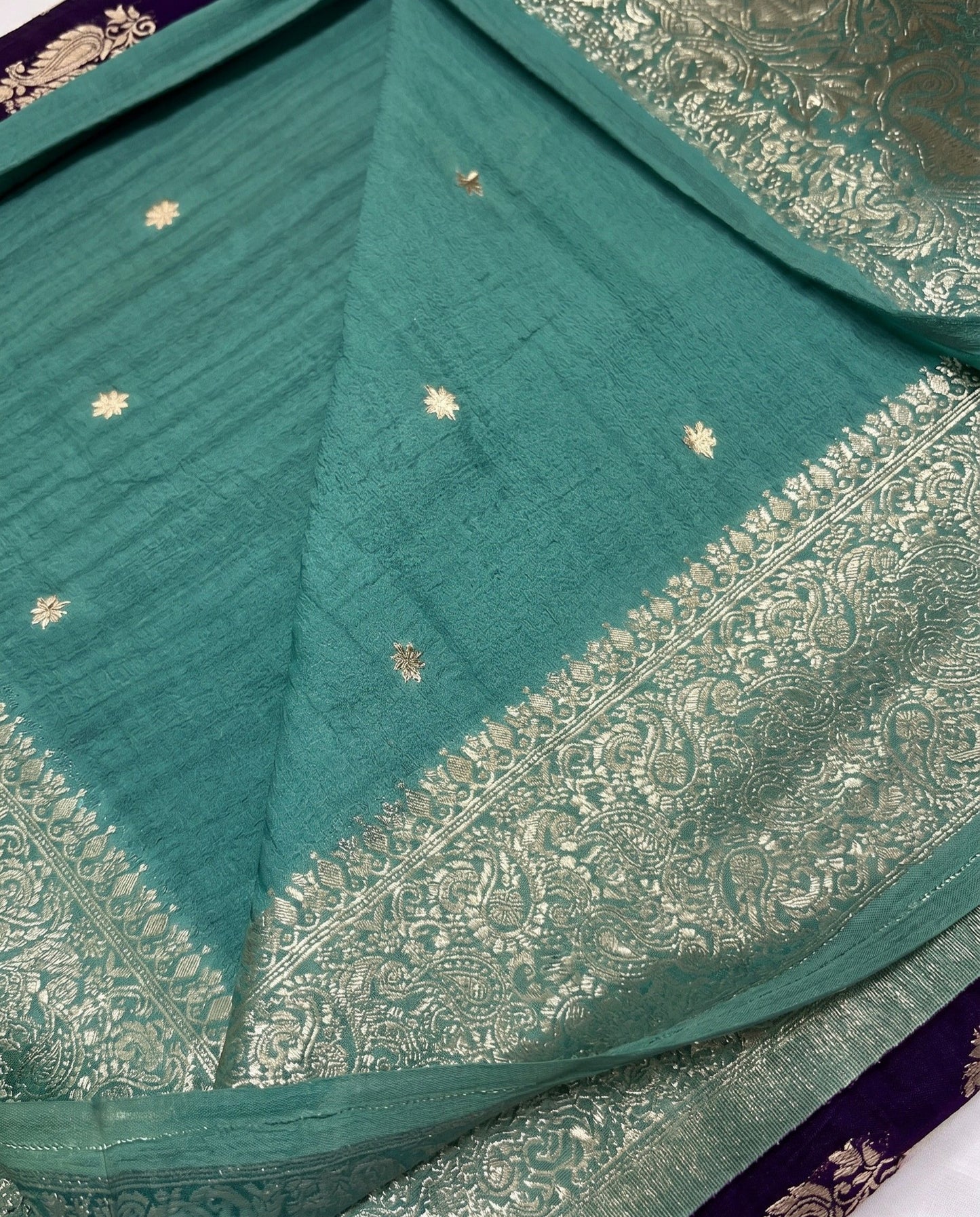 Samidha - Royal Purple Silk Saree With Contrast Rich Zari Border