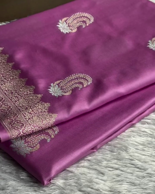 Trishika - Pink Banarasi Silk Blend Saree