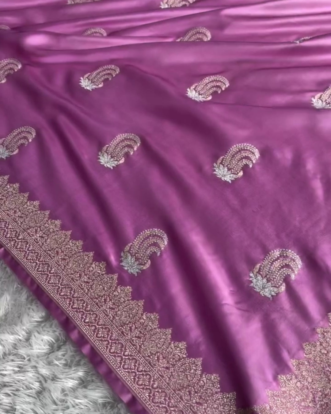 Trishika - Pink Banarasi Silk Blend Saree