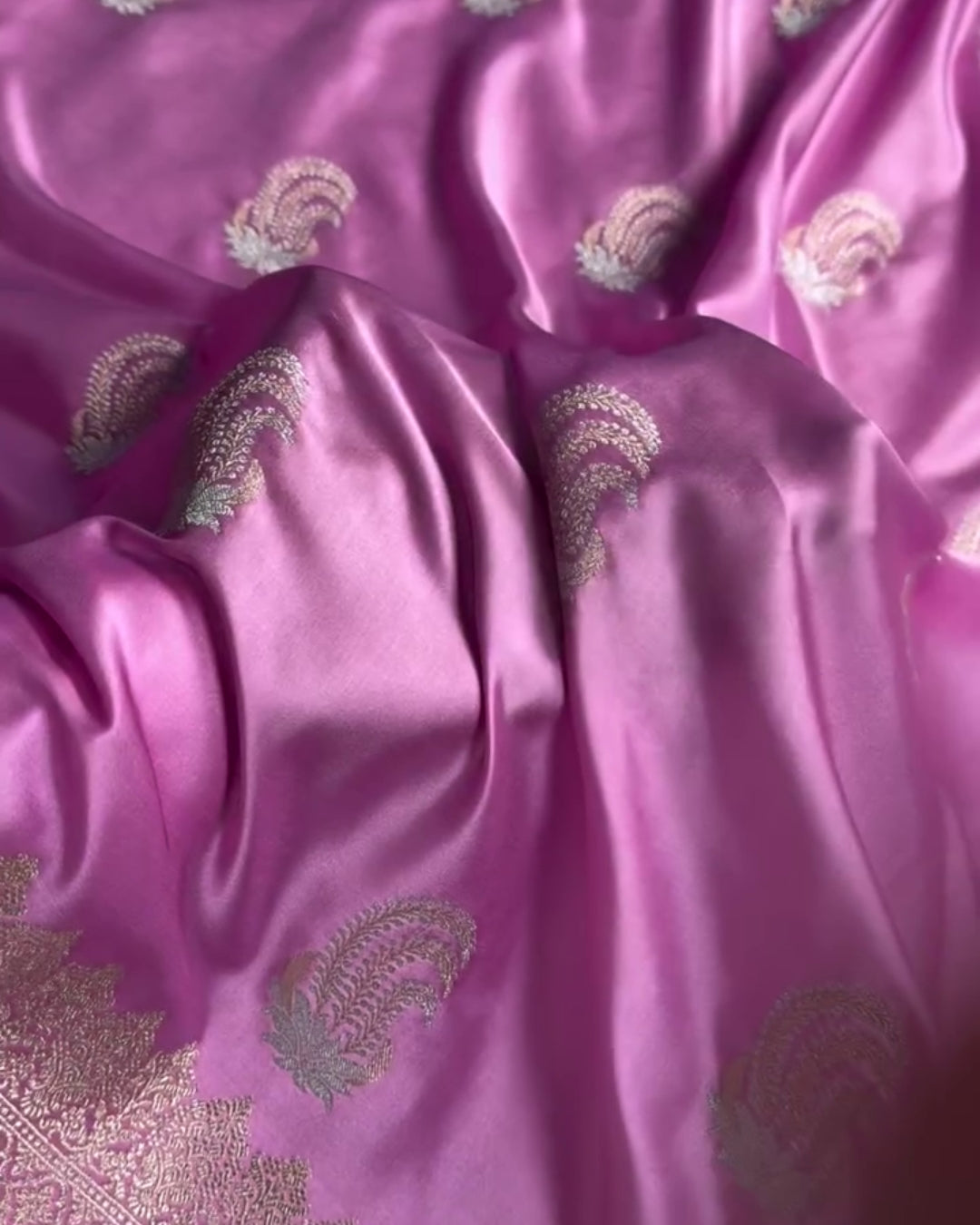 Trishika - Pink Banarasi Silk Blend Saree