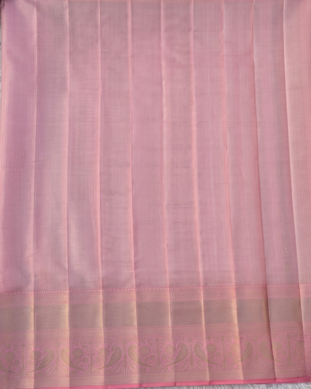 Gresha - Blush Pink Floral Zari Kanjivaram Silk Saree