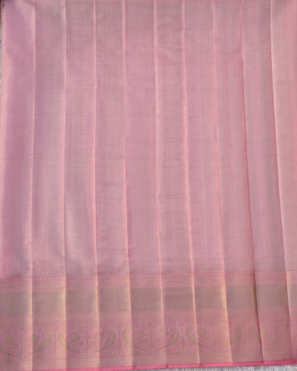Gresha - Blush Pink Floral Zari Kanjivaram Silk Saree