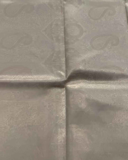 Ranjana – Off White Semi Brocade Soft Silk Saree with Floral Weave