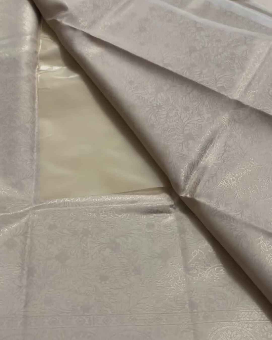 Ranjana – Off White Semi Brocade Soft Silk Saree with Floral Weave