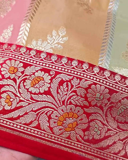 Satyavati – Multicolor Semi Katan Silk Saree with Floral Zari Weave