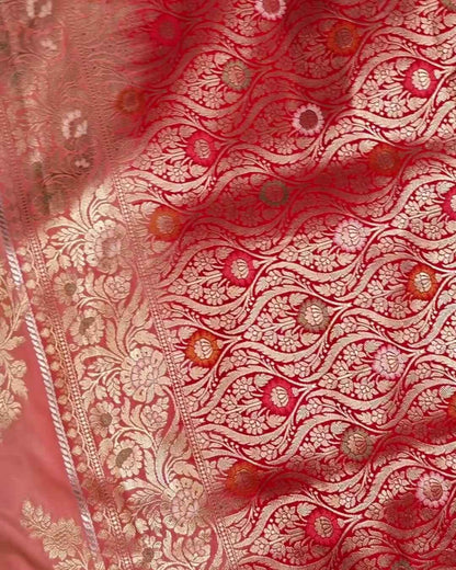 Satyavati – Multicolor Semi Katan Silk Saree with Floral Zari Weave