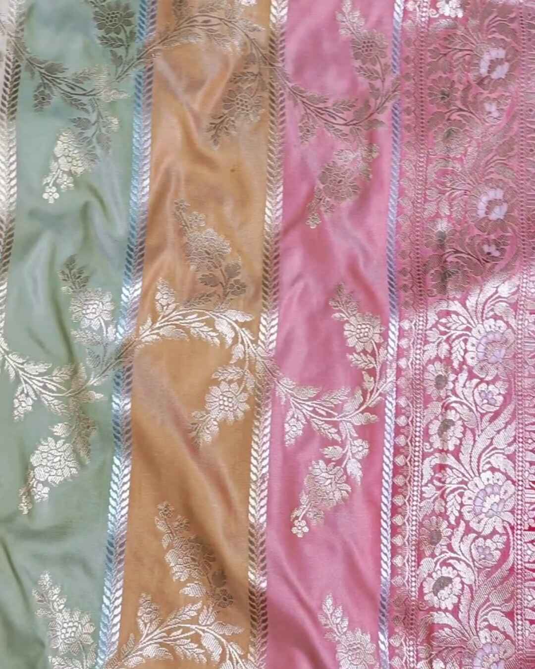 Satyavati – Multicolor Semi Katan Silk Saree with Floral Zari Weave