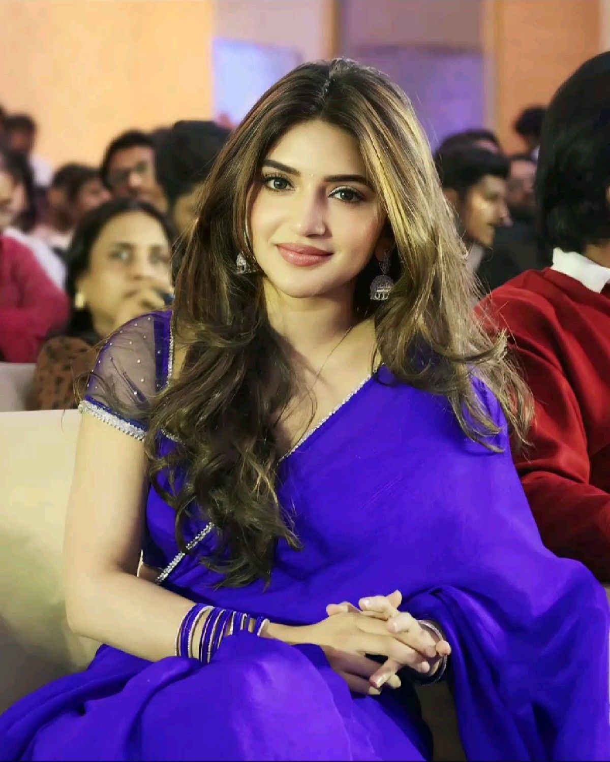 Royal Blue Georgette Saree with Sequin Border