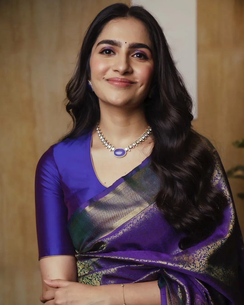 Royal Purple Banarasi Silk Saree with Antique Gold Weave