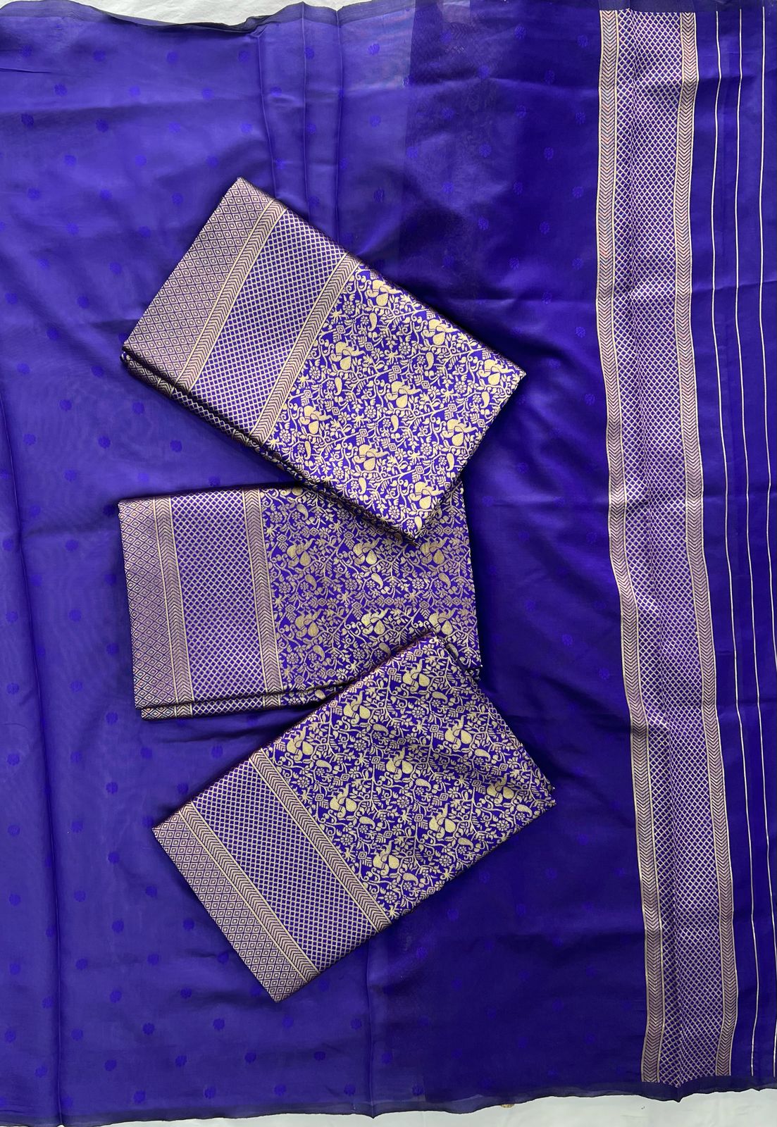 Royal Purple Banarasi Silk Saree with Antique Gold Weave