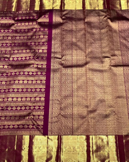 Royal Purple Banarasi Saree with Antique Zari Weave