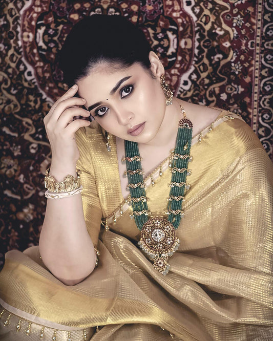Pure Gold Tissue Silk Saree with Subtle Zari Finish