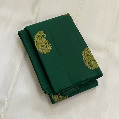 Renuka – Emerald Green Banarasi Soft Silk Saree with Royal Paisley Zari & Grand Pallu