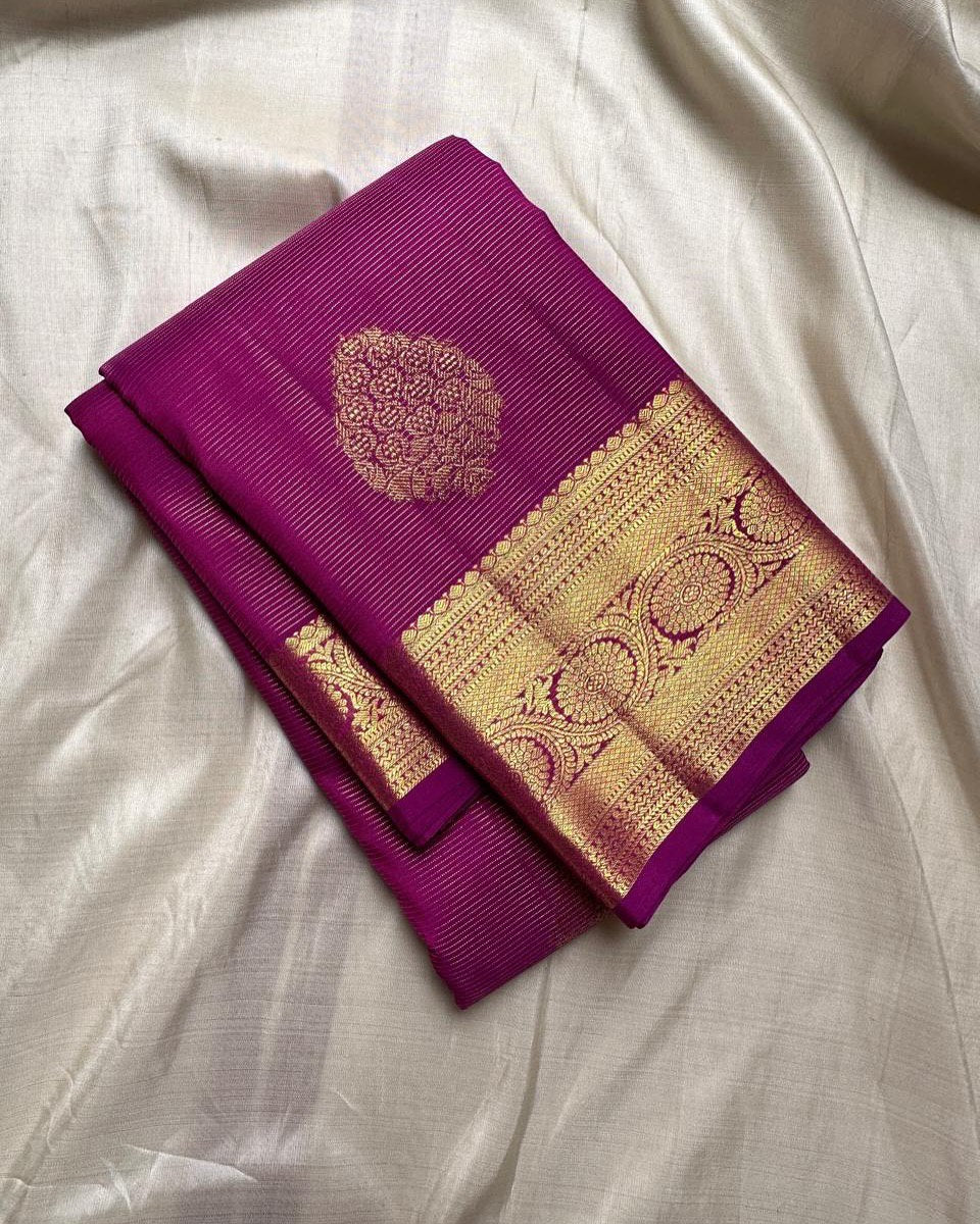 Ayushi – Pink Banarasi Soft Silk Saree with Gold Zari Butti & Traditional Border